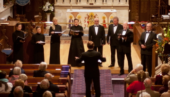 The Voskresenije Choir singing at Llandeilo during October